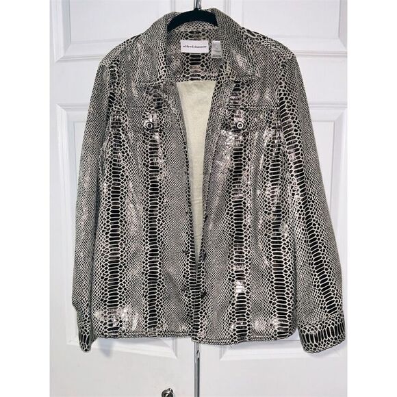 Alfred Dunner Women's Faux Snakeskin Jacket Gray Size 12 - Picture 1 of 8